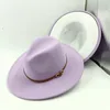 Berretti Cappello Fedora per uomo donna stile britannico inverno e autunno tesa piatta in lana jazz abbinata a colori fronte-retro