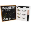 Borstels 3 paren/set Magnetische wimpers Valse wimpers Herhaald gebruik Wimpers Waterdichte vloeibare eyeliner met pincet Make-upset