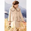 Giacche Ragazza Top Autunno Inverno Cappotto di lana stile preppy Bambino Solido Pesante trapuntato Cappotto di media lunghezza Abbigliamento per bambini Cappotti