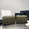 Metallisk påse klaffväska grön mini väska designer läder handväska glittrande handväska diamant nätmönster med kedja fårskinn axelväska crossbody väska mode kvinnor väska