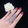 Cluster-Ringe Test positiv 0,6–3 Karat D VVS1 Moissanit-Ehe-Diamant-Ring aus massivem 18 Karat 750 Weißgold AU750 Feinschmuck weiblich 028r