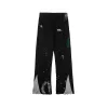 sweat pants Mens Sweatpants Dept Designer cotton Sports Pants Letter Jeans Hand Painted Ink Splashing Stitched and Women High Street Drawstring Guard