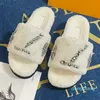 New Furry Slide Sandalo Pantofole firmate Pelliccia Donna Ricamo Asciugamano guarito Scarpa Paillettes Capelli di agnello Mop Pantofola soffice Casa Fuzzy Slider Piatto Comfort Mulo Taglia 35-40