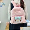 Mochilas Ins Moda Kawaii Melody Kuromi P Mochila Menina Bonito Acessórios Macios Saco Grande Capacidade Meninas Presente de Aniversário Drop Delivery Ba Dhxbu