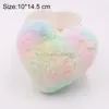 Colore coeur en peluche clés clés clés femmes filles mignons romantiques en fausse fourrure clés de coeur clés clés support de décorations suspendues cadeaux