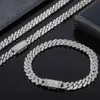 Bijoux Hip Hop pour hommes, rangée de Baguettes en Zircon, chaîne à maillons plats cubains de 8mm, collier glacé de haute qualité