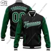 3D-Druck, individuelles Namensemblem, schwarze zweifarbige Jacke mit Druckknopfverschluss, Unisex, Team-Geschenk, Winterankunft 240106