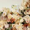 Fleurs décoratives Luxurychampagne Mur Suspendu Triangle Fleur Arrangement Floral De Mariage Toile De Fond Arche Décor Artificielle Rangée BanquetEventParty