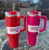 배송 준비 Quencher H2.0 Cosmo Pink Parade Tumbler 40 Oz 304 Swig Wine Mugs Valentine 's Day Gift Flamingo Water Bottle Target Red US Stock