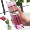 Garrafas de água 400ml vidro chá infusor garrafa separação caneca dupla camada portátil criativo copo casa waterbottle
