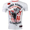 T-shirt sportiva elastica ad asciugatura rapida MMA Combat Training Fiess Running Thai Jujitsu a maniche corte Abbigliamento resistente all'usura