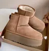 Mini bota de plataforma de diseñador para mujer, zapatillas Tazz, diapositivas Tasman, botas de nieve de invierno de Australia, botines cálidos y esponjosos con fondo grueso