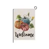 Bannerflaggor Thanksgiving Pumpkin Burlap Garden Flag Fall Welcome Pumpkins Harvest Yard Outdoor Decoration Drop Delivery Home Festiv Dhizg