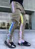 Mäns byxor Men's Casual Jogging Pants Fashion Harlem Pants New Loose Pants Street Fashion Pants Engineering Reflective Technology YQ240108