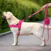 Dog Collars 3pcs/lot Nylon Harness Leash Garbage Bag Set Reflective Dogs Vest Harnesses Pet Walking Lead With Waste Poop For