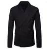 Trajes de hombre traje Homme moda doble botonadura Slim Fit Blazer chaqueta personalizada hombre graduación