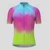 Jaquetas de corrida Tie Dye Fade Man Ciclismo Jersey Manga Curta Verão Bicicleta Camisa Desgaste Mountain Road Roupas Respirável MTB Roupas