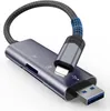 2-in-1 bliksem en USB 3.0 high-speed miniatuur dual-slot geheugenkaartadapter Camera geheugenkaartlezer is geschikt voor iPhone/laptop/desktop ter ondersteuning van SD/TF-kaart.