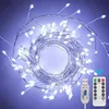 1st, 1,5 m/50LEDS, Fairy Lights LED -smällskiva, 8 blinkande lägen USB -fjärrkontroll med timertät klusterstjärnsträngsljus, för julgrandekoration