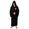 Manlig flanellskåpa hane med huva tjock stjärnklänning Jedi Empire Men's Bathrobe Winter Long Robe Mens Bath Robes Homewear 240108