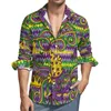 Erkekler Sıradan Gömlekler Özet Gradyan Renkli Baskı Tek Göğüslü Bluzlar Uzun Kollu Gömlek Sokak Giyim Yakası Üstler Erkek Giyim