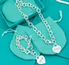3A Pulseira TF Coração Bead Chain Pulseiras Em Prata Coleção Icônica Designer Jóias Para Mulheres Com Saco De Poeira Caixa Fendave 23.12.23