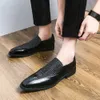 Neue Krokodilmuster Herren Business Formelle Kleidung Schwarze Lederloafer Prom Slip-on Mokassins Gentleman Hochzeitsschuhe 46E