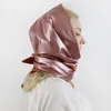 Huvuddukar för kvinnor faux läder kerchief bandana mjukt huvud slitage headcover vattentät nackfolie med snaps 240108
