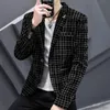 Mens Blazers Slim Fit Suits For Men Business Formal Coat Wedding Jackor Man Fashion Corduroy Blazer Jacket 240108