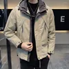 Kurtki męskie 2024 wiosenno -jesienne płaszcz swobodna kurtka z kapturem koreańska moda sport młodzież czarne ubrania robocze Wysokiej jakości top