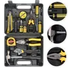 891213Piece Tools Set General House hold Hand Tool Kit with Plastic Toolbox Storage Case Used to Car repair And home Repair 240108