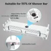 Extendable Shower Shelf Bathroom Without Drilling Shampoo Tray Storage Holder Accessories 240108