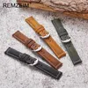 REMZEIM bracelet de montre en cuir véritable 20mm 22mm 24mm 26mm libération rapide bracelet de cheval fou bracelet de montre accessoires 240106