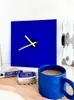 Nordic Wall Clock Irregular Acrylic Flower Square Shape Hanging Watch INS Klein Blue Desktop Ornaments Home Silent Clocks Decor 240106