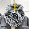 Women Winter Thicken Real Rex Rabbit Fur Scarf for women Collar Neck Warmer Shrugs Knitted Neckerchief 240108