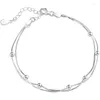 Charm Armbanden S925 Verzilverd Dubbellaags Ketting Ronde Kraal Armband Voor Vrouwen Elegante Partij Mode-sieraden Gift Sl251