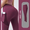 Jambières d'exercices Pantalon de yoga pêche Séchage rapide Ascenseur Ajustement de la hanche Pantalon de course avec poche latérale pour téléphone Sports de plein air JYT002