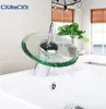 Hele RU Nieuwe Collectie Waterval Kranen Badkamer Wastafelmengkraan Badkamer Kranen Enkele Handgreep Kraan Glas Waterval Tap5884448