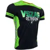 VSZAP Striped Leisure Quick-dry T-shirt Muay Thai Short-sleeved Men's MMA Gymnastics Fighting Training Suit