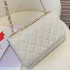 Bolsa de designer feminina bolsa clássica caviar aba bolsa de ombro diamante xadrez de alta qualidade couro ouro e corrente de prata mini bolsa crossbody bolsa de couro ferrolho bolsas