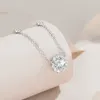 Correntes Zhenshiyuan Lefei Moda Luxo Clássico Moissanite Criativo Estrelas Girassol Colares Charme Mulheres 925 Prata Festa Jóias Presente