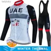 Cycling Jersey Sets Winter Thermal Fleece Cycling Clothes Long Sleeve 2024 UAE Men Cycling Jersey Set Outdoor Riding Bike MTB Clothing Ropa CiclismoL240108