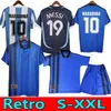 Player FAN 1994 Retro Argentina Soccer Jerseys Men kids kit Classic Maradona Vintage Football Shirt Messis 1986 98 2006 10 RIQUELME CRESPO TEVEZ ORTEGA BATISTUTA