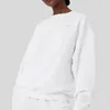 Al Yoga Sweatshirts Accol Pullover mit Rundhalsausschnitt Studio-to-Street-Pullover Relaxed-Fit City Jogger Sweatware Männer und Frauen Liebhaber Sportbekleidung Silbernes 3D-Logo auf der Brust