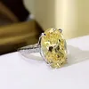 Longlong Gold S Sier High Carbon Diamond ovale 9 * 13 Reddin snijring