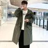 Men's Trench Coats 2024 Men Coat Jacket Overcoat Casual Windbreakers Solid Color Fashion Outwear JP62