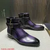 BERLUTI Bottes en cuir Automne/Hiver Nouvelles bottes hautes pour hommes Venezia Cuir poli à la main Double fermeture éclair latérale Martin Bottes pour hommes HBBY