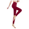 Leggings chauds épais pour femme, couleur bonbon, pantalon élastique en polaire extensible au charbon brossé, automne et hiver