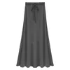 Damen-A-Linien-Röcke mit elastischer Taille, hüftschlank, lang, locker, geteilte Röcke, Damen-Strickröcke OLV1080 240108