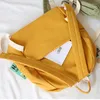 School Bags Classic Design Solid Color Cotton Fabric Women Backpacks Fashion Girls Leisure Student Book Travel Teenager